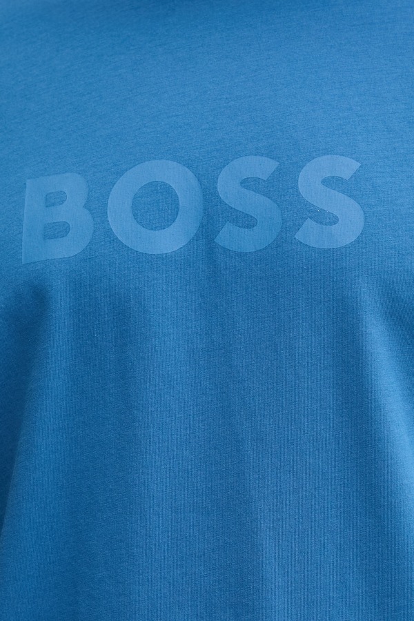 Чоловічий бавовняний BOSS T-Shirt RN колір блакитний фото 4