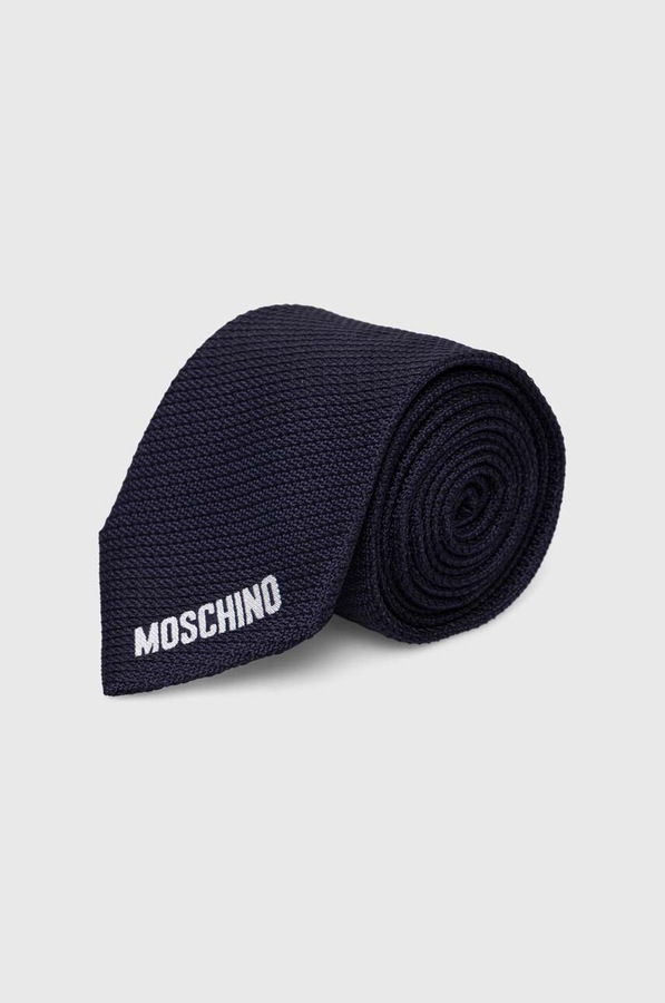 Шовкова краватка Moschino колір синій фото 2