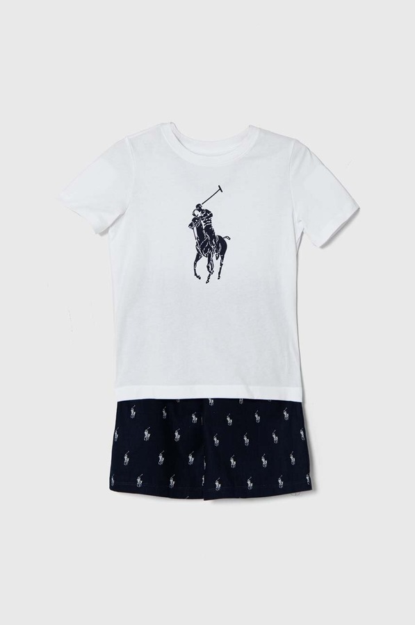 Дитяча бавовняна піжама Polo Ralph Lauren колір синій