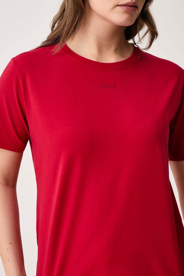 Футболка lounge жіноча бавовняна з еластаном BOSS CI T-Shirt колір червоний фото 4