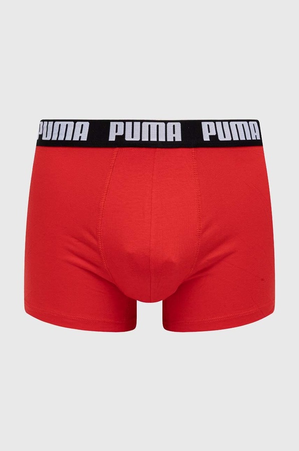 Облягаючі боксери чоловічі бавовняні з еластаном Everyday Basic 2 шт. Puma колір червоний фото 2