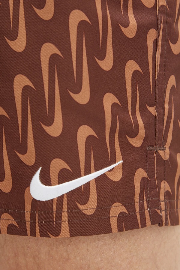 Купальні шорти Nike Swoosh Link колір коричневий фото 4