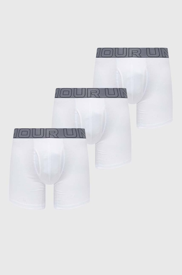 Боксери чоловічі 93 Perf Cotton 6in 3 шт. Under Armour колір білий