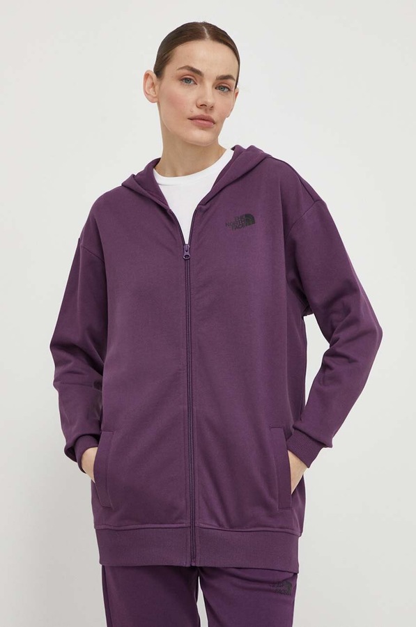 Бавовняна кофта The North Face колір фіолетовий
