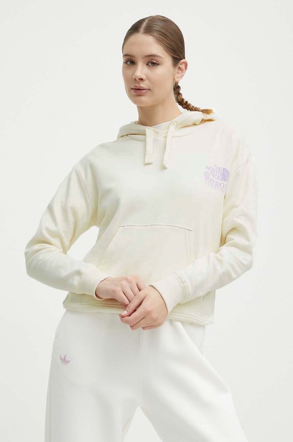 Бавовняна кофта The North Face колір бежевий фото 3