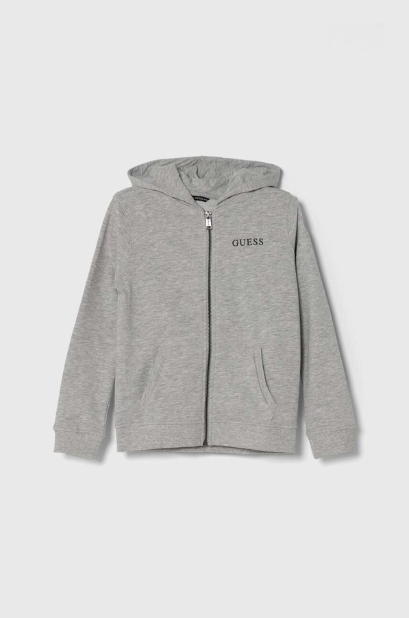 Дитяча бавовняна кофта Guess колір сірий