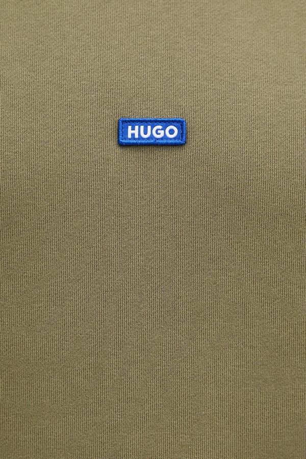 Кофта з капюшоном чоловіча бавовняна HUGO Blue Nalonso колір зелений фото 4