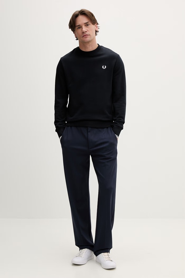 Хлопковая кофта Fred Perry Crew Neck Sweatshirt цвет синий