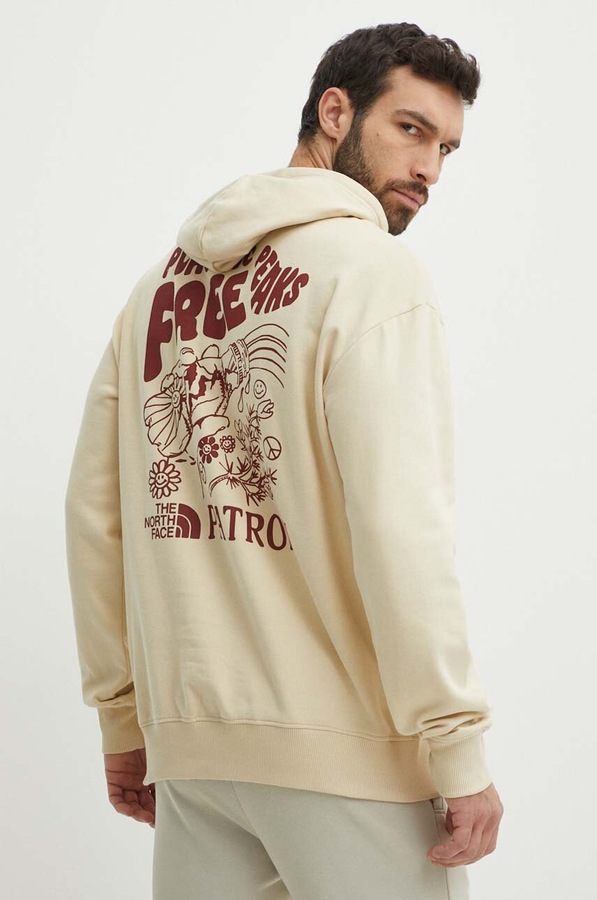 Бавовняна кофта The North Face колір бежевий