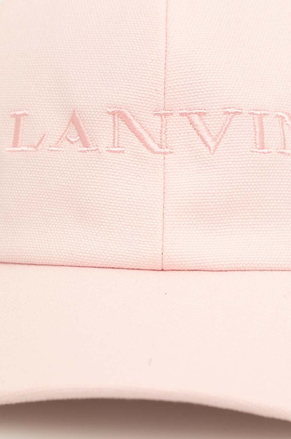 Бавовняна бейсболка Lanvin колір рожевий