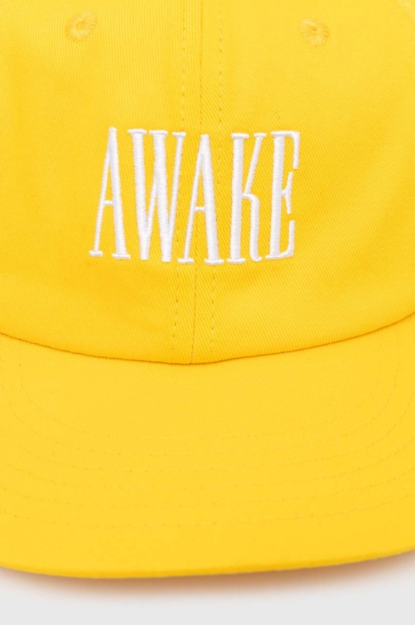 Бавовняна бейсболка Awake NY Logo Hat колір жовтий