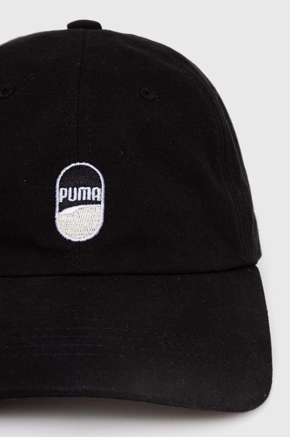 Бавовняна бейсболка Puma Downtown Low Curve Cap колір чорний фото 2