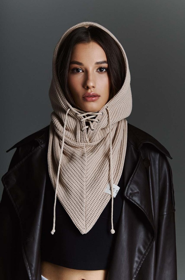 Балаклава LE SH KA headwear Beige Balaclava колір бежевий