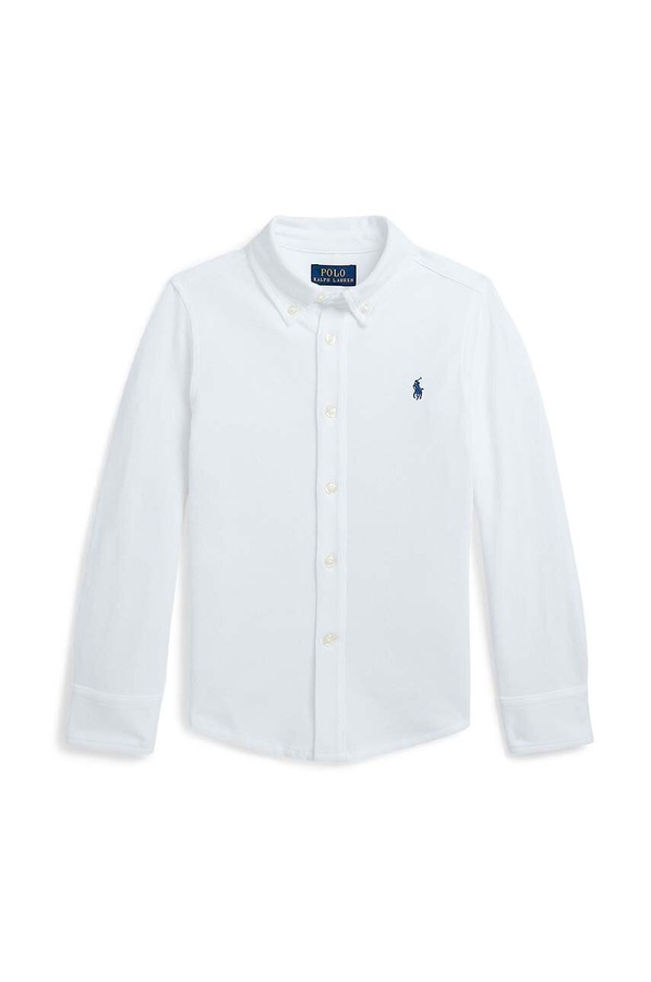 Дитяча бавовняна сорочка Polo Ralph Lauren колір білий
