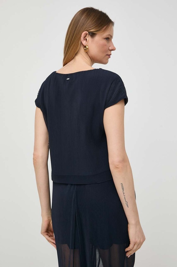 Блузка Armani Exchange колір синій фото 3