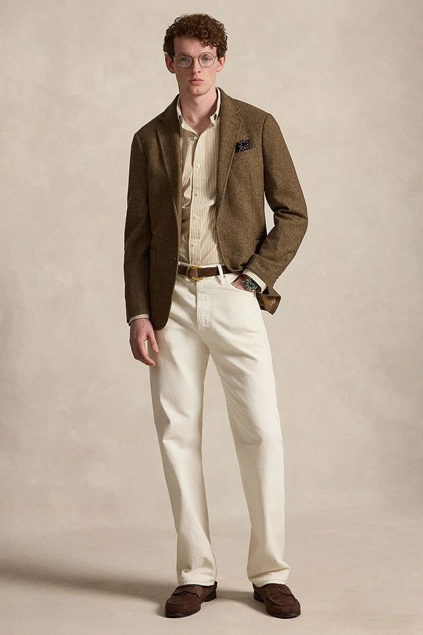 Рубашка мужская хлопковая с эластаном Polo Ralph Lauren цвет бежевый фото 2