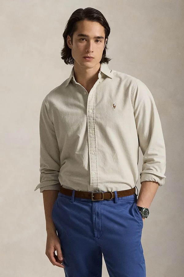 Рубашка мужская хлопковая Polo Ralph Lauren цвет коричневый