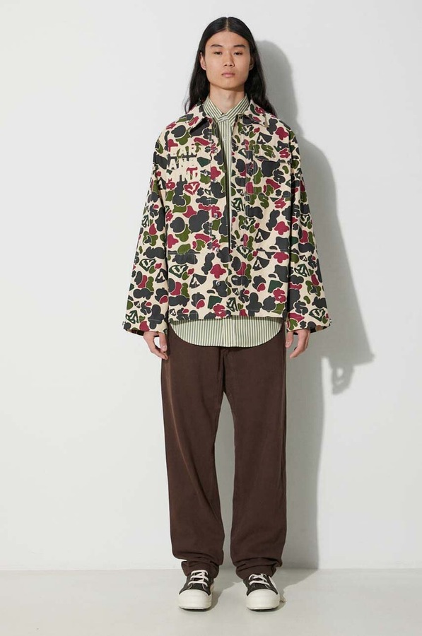 Хлопковая рубашка Billionaire Boys Club Duck Camo цвет зеленый