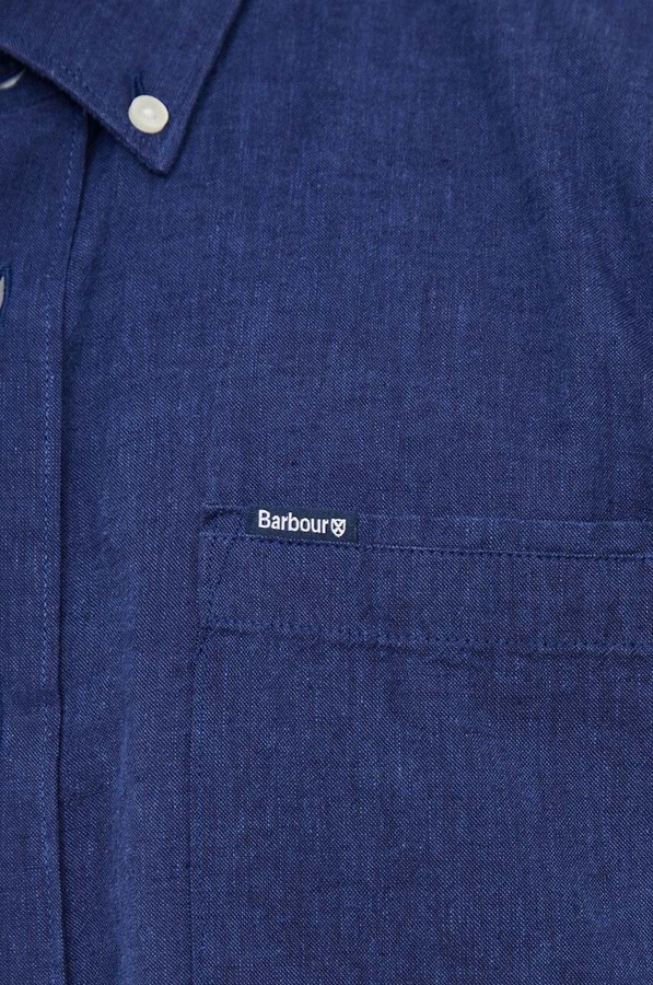 Сорочка з льону Barbour колір синій