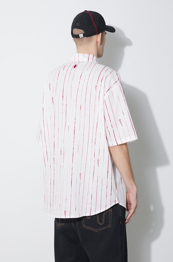 Бавовняна сорочка Marcelo Burlon County Pinstripes Over Shirt колір білий фото 2