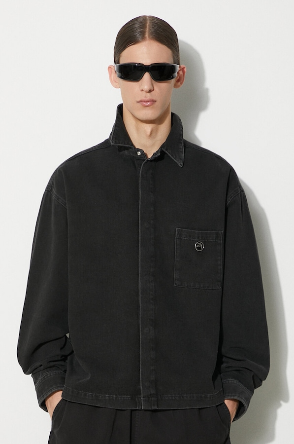 Бавовняна сорочка Ambush Boxy Fit Longleeve Denim Shirt колір чорний