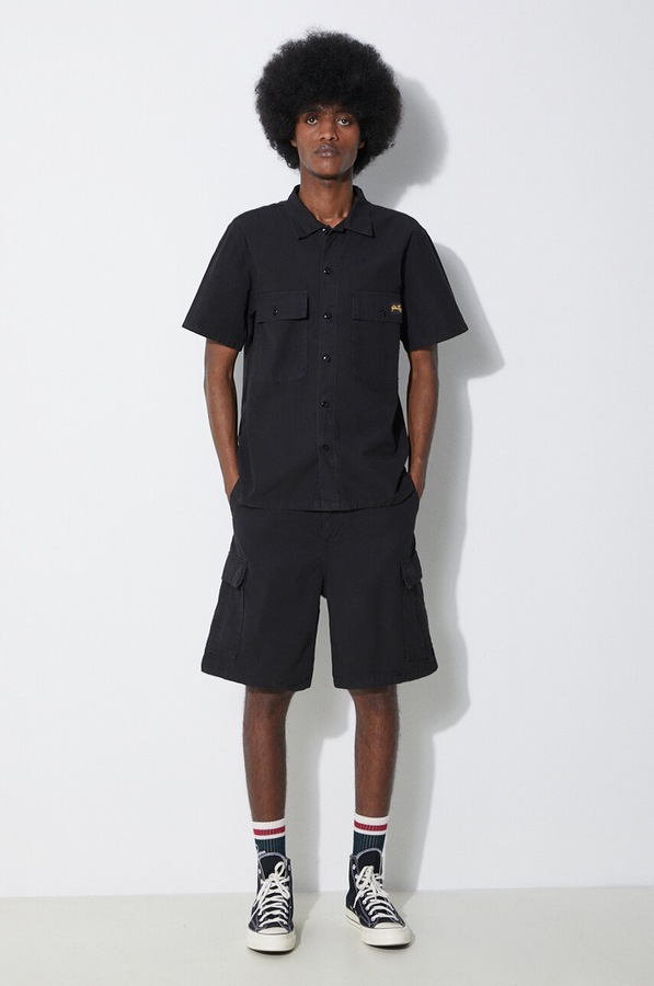 Бавовняна сорочка Stan Ray Cpo Short Sleeve колір чорний