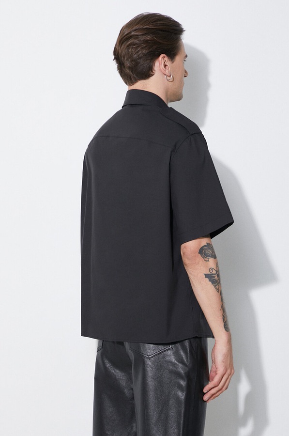 Сорочка Neil Barrett Loose Military Police Detail Short Sleeve Shirt колір чорний фото 2