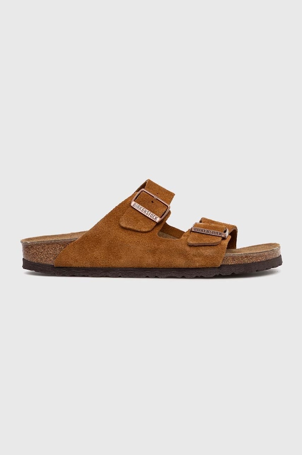 Замшевые шлепанцы Birkenstock Arizona цвет коричневый