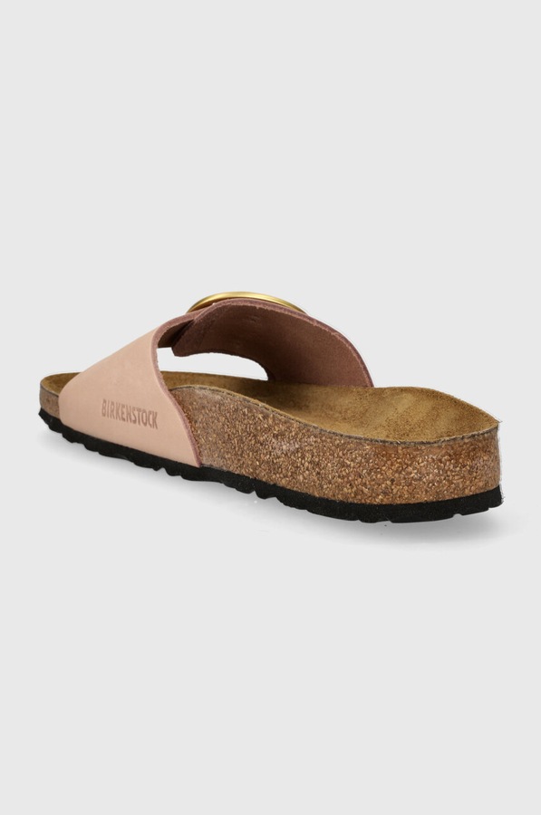Шльопанці з нубуку Birkenstock Madrid Big Buckle колір рожевий фото 3