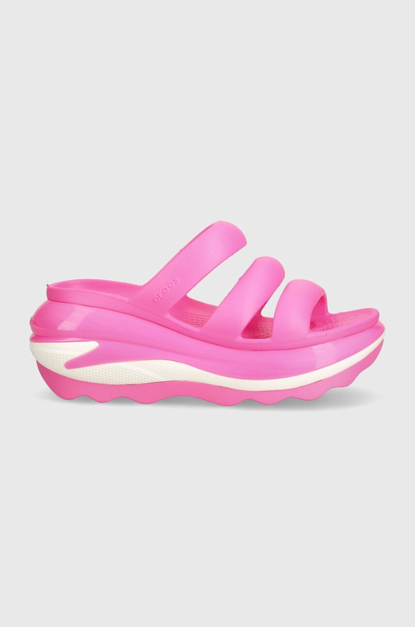 Шльопанці Crocs Mega Crush Triple Strap колір рожевий фото 2