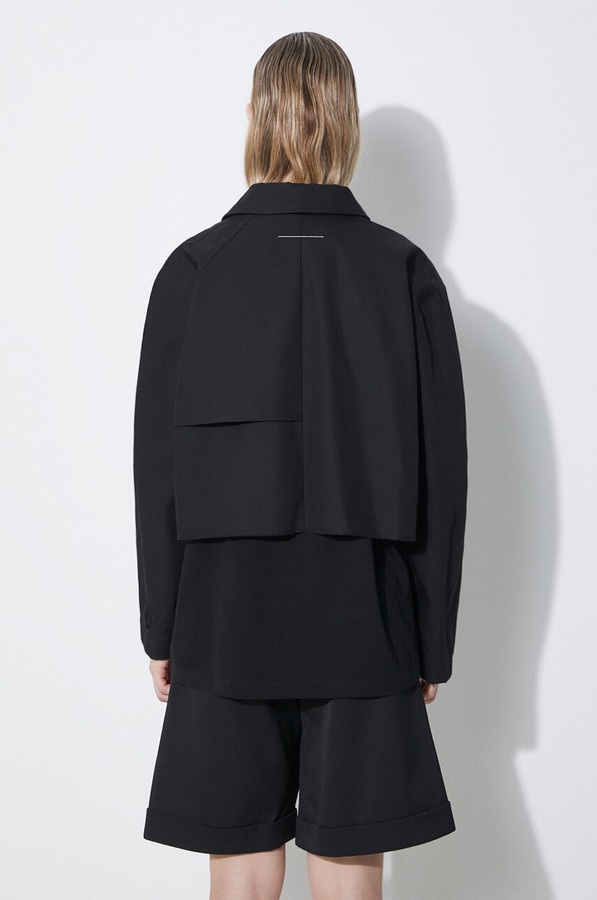 Хлопковая куртка MM6 Maison Margiela цвет черный фото 2