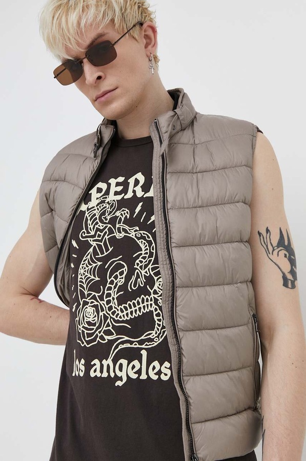 Безрукавка Superdry колір бежевий