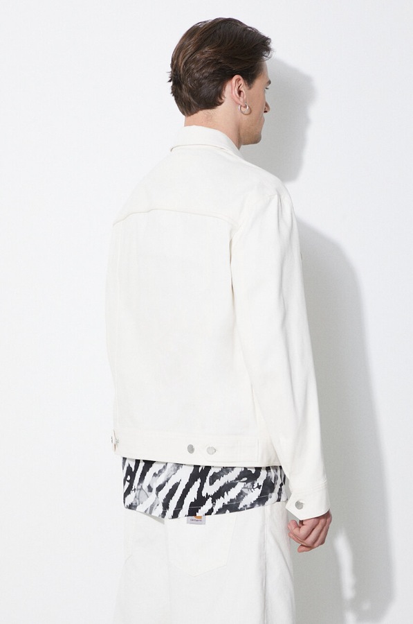 Бавовняна куртка Neil Barrett Slim Front Pockets Jean Jacket колір бежевий фото 2