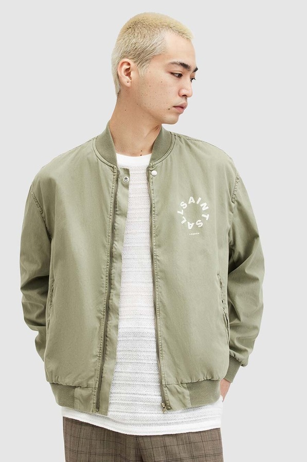 Куртка-бомбер AllSaints TIERRA FADED BOMBER колір зелений