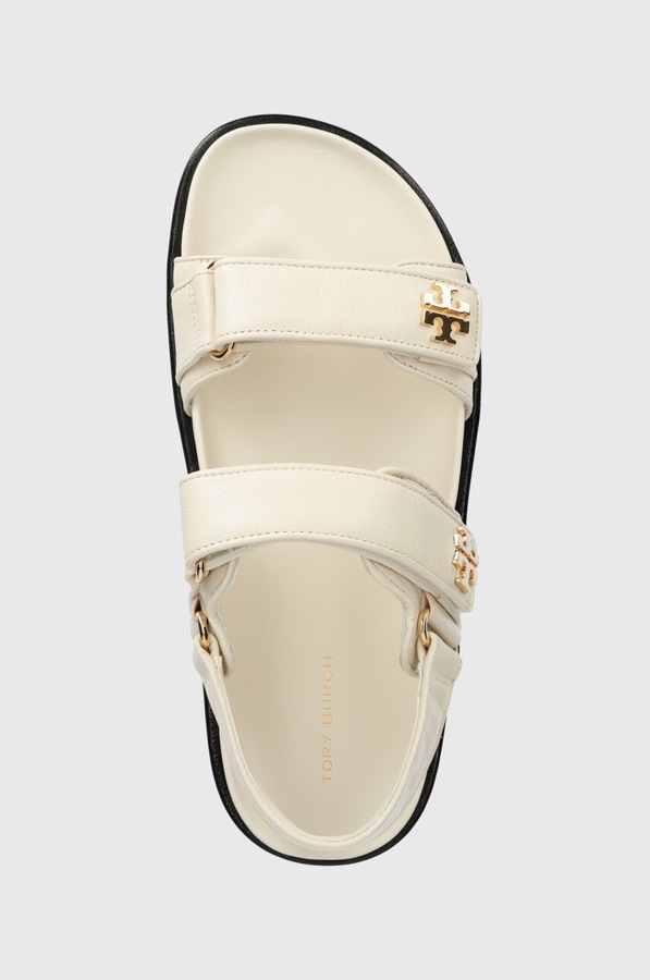 Шкіряні сандалі Tory Burch Kira Sport Sandal колір бежевий фото 4