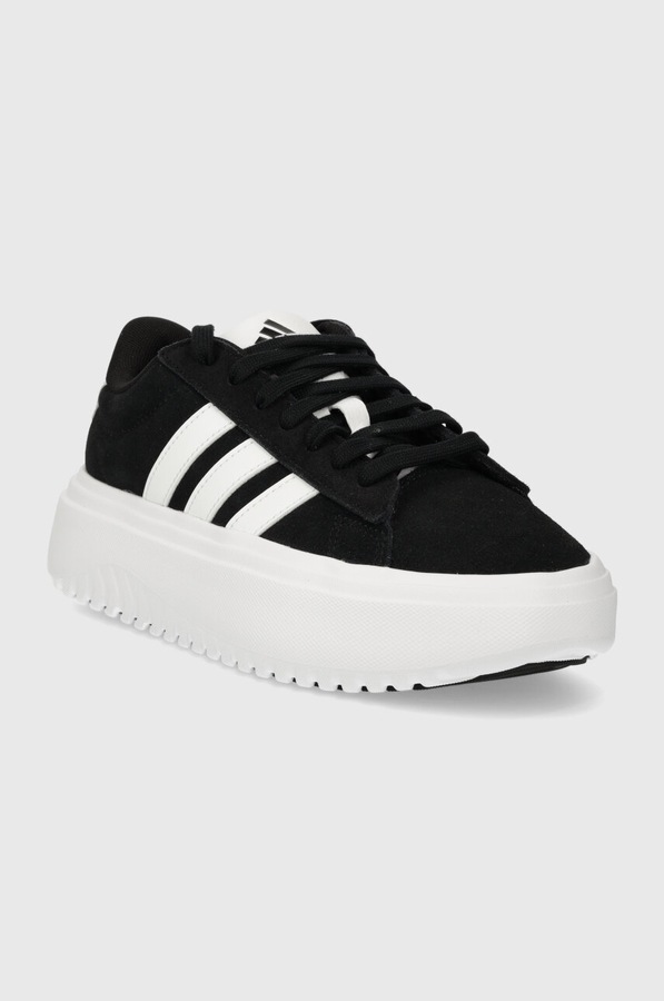 Шкіряні кросівки adidas GRAND COURT колір чорний фото 2