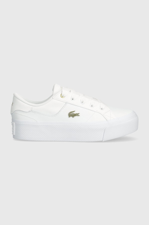Кроссовки Lacoste Ziane Platform Logo Leather цвет белый