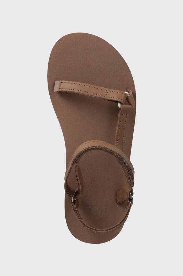 Босоніжки жіночі шкіряні Teva Original Universal Slim Lea колір коричневий фото 4