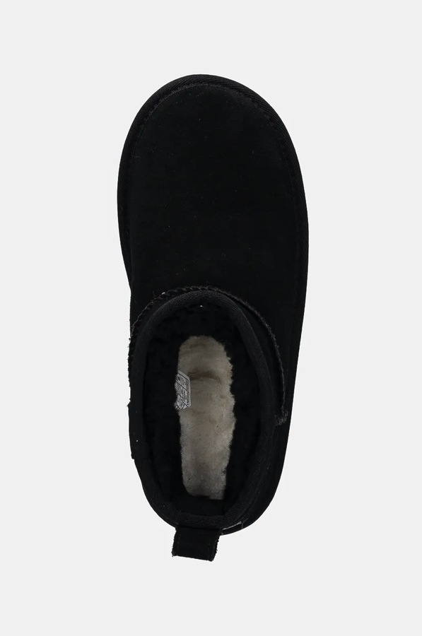 Снігові чоботи дитячі замшеві UGG CLASSIC ULTRA MINPLATFORM колір чорний фото 4