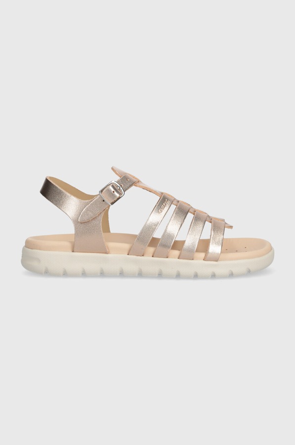 Дитячі шкіряні сандалі Geox SANDAL SOLEIMA колір золотий