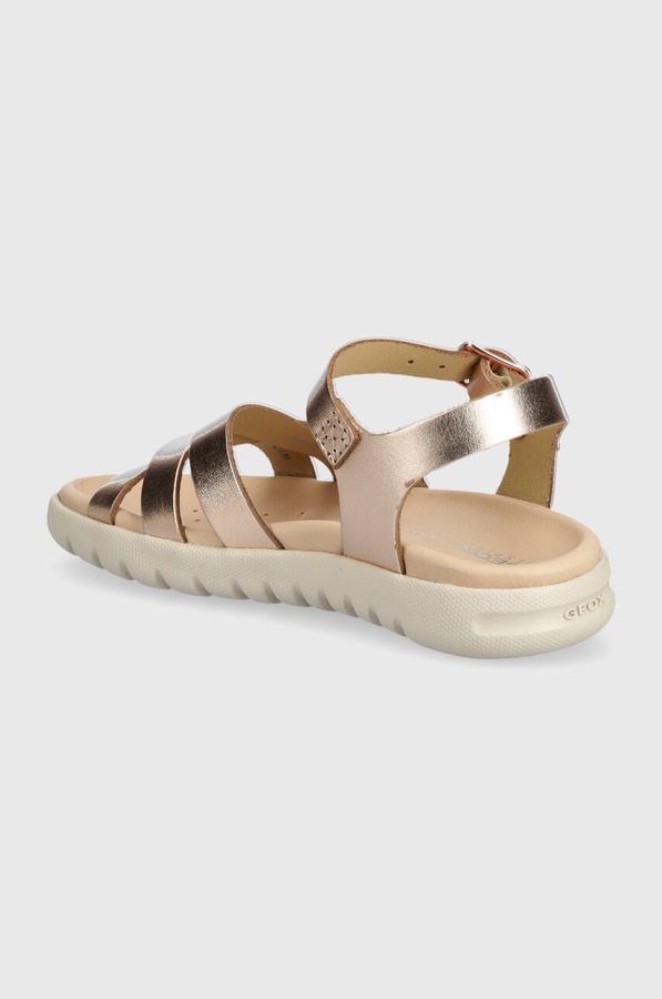 Дитячі шкіряні сандалі Geox SANDAL SOLEIMA колір золотий фото 3