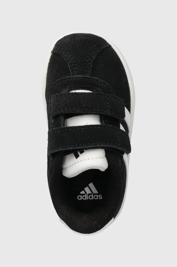 Дитячі замшеві кросівки adidas VL COURT 3.0 CF I колір чорний фото 4