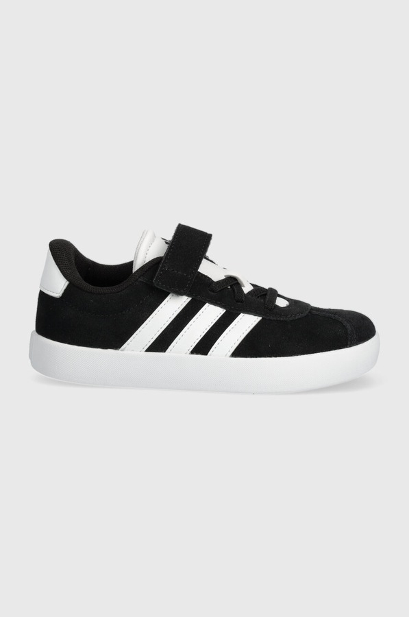 Дитячі замшеві кросівки adidas VL COURT 3.0 EL C колір чорний