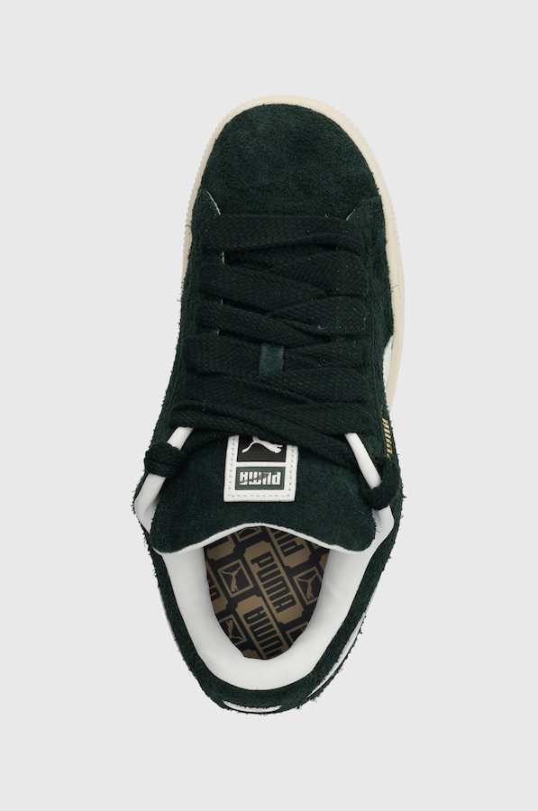 Шкіряні кросівки Puma Suede XL Hairy колір зелений фото 4