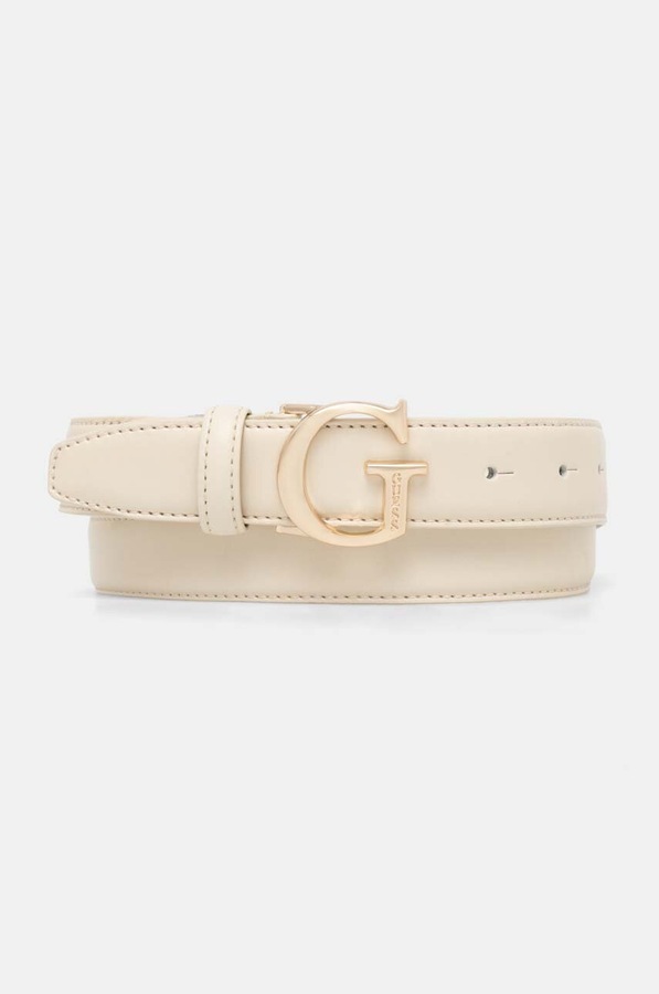 Шкіряний ремінь Guess колір бежевий