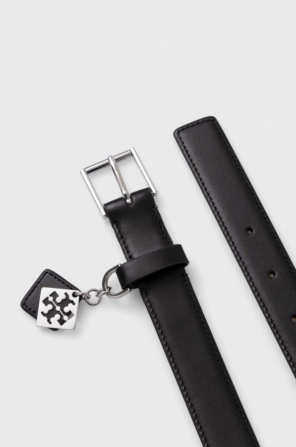 Шкіряний ремінь Tory Burch колір чорний