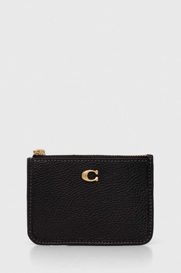 Шкіряний чохол для ключів Coach колір чорний