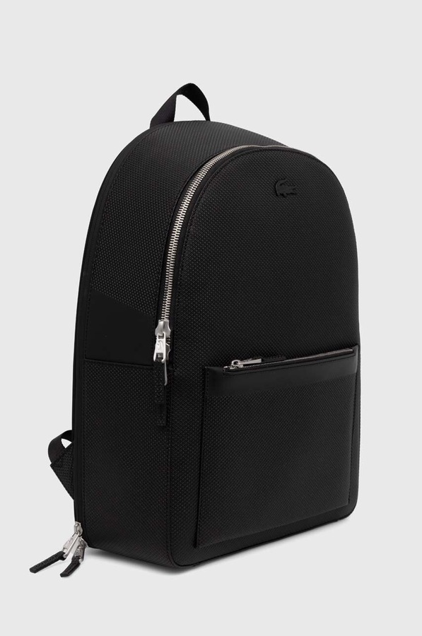 Кожаный рюкзак Lacoste цвет черный