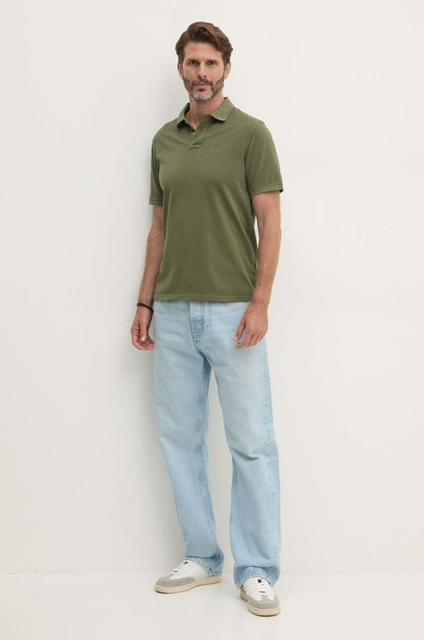 Поло чоловіче бавовняне Pepe Jeans NEW OLIVER GD колір зелений