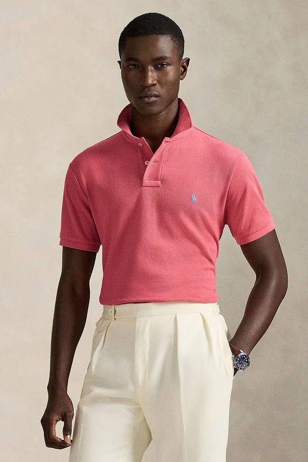 Поло чоловіче бавовняне Polo Ralph Lauren колір рожевий
